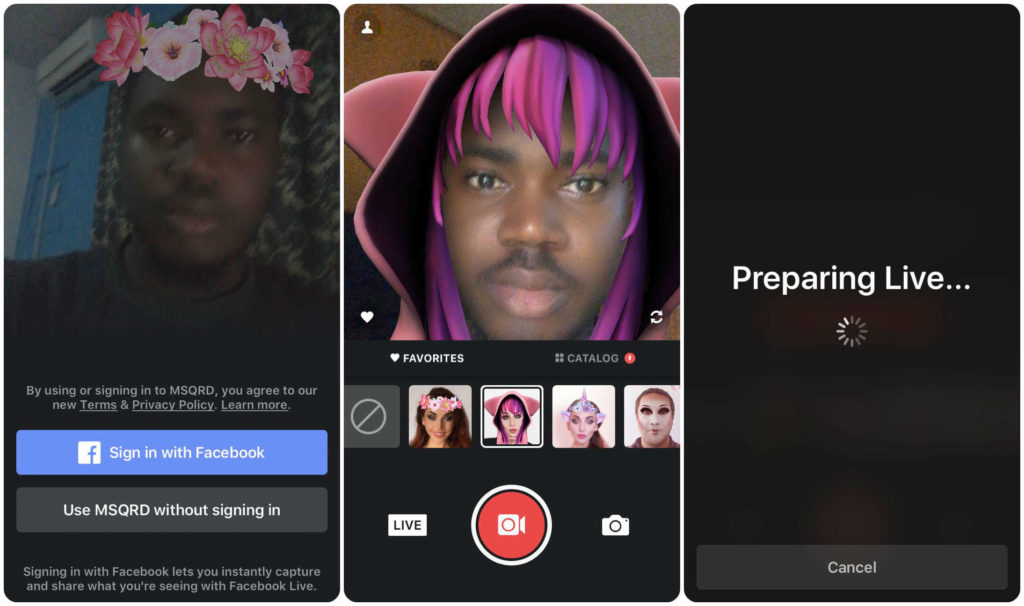 using facebook live on iPhone